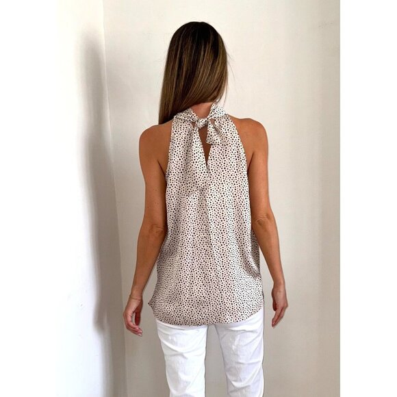 Brand New Monsoon Sleeveless Halter Neck Spot Print  Top Blouse Size 8- - Picture 2 of 2